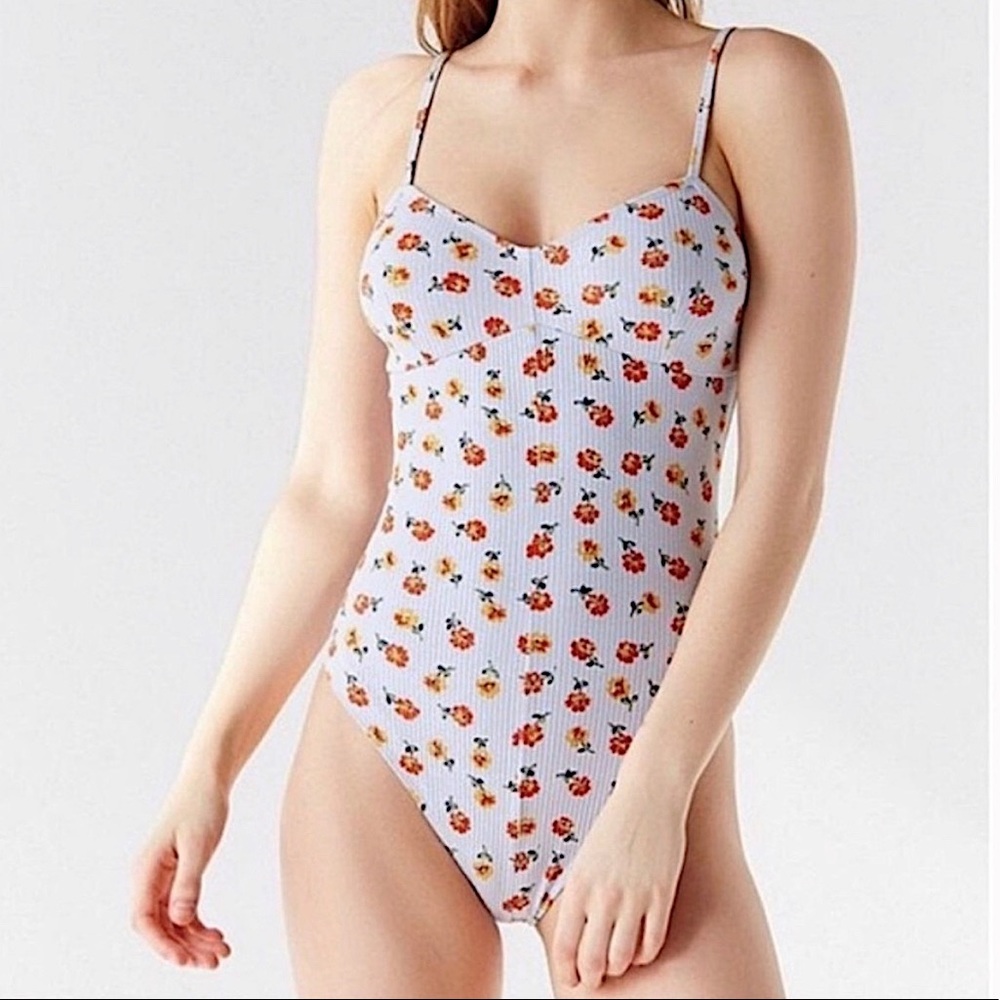 Urban outfitters out from under Ribbed floral bodysuit